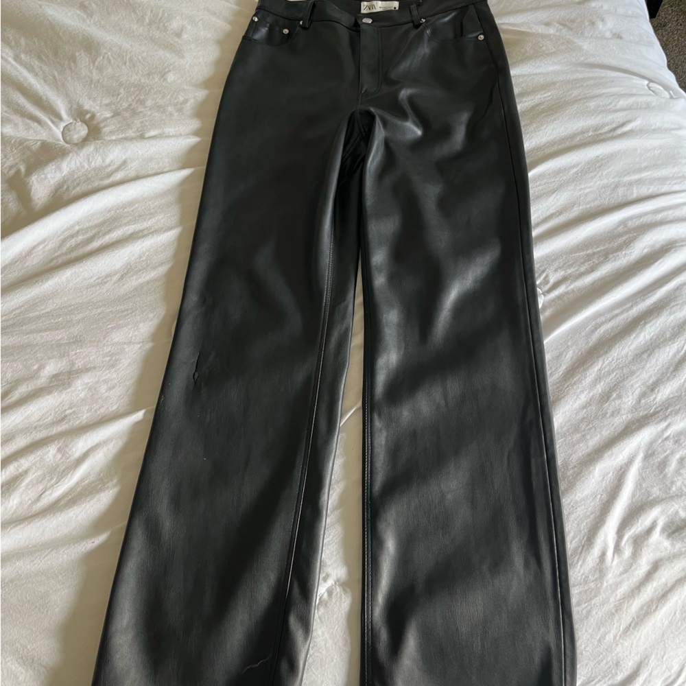 Full Length Faux The ‘90s Leather Pants Black Zara … Gem